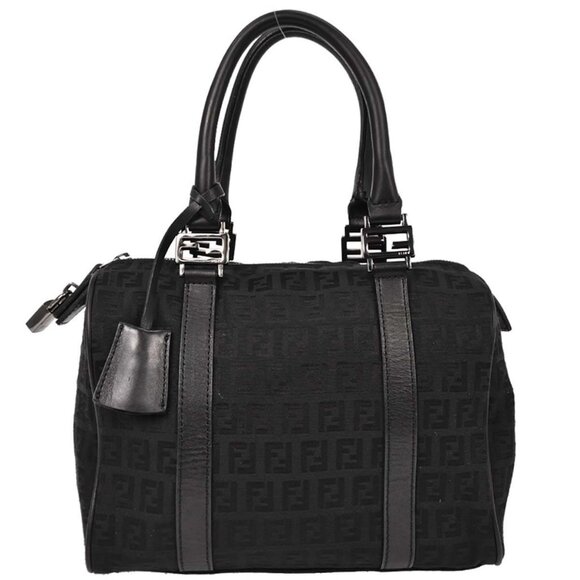 Fendi Black Canvas Zucchino Handbag - Picture 2 of 11